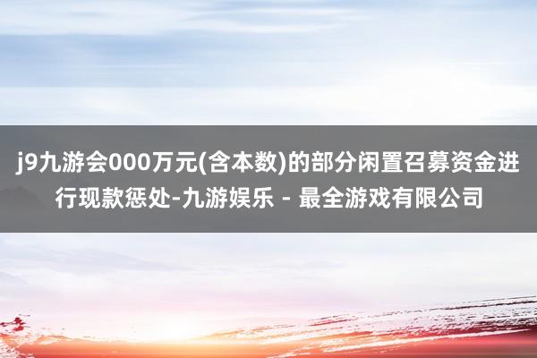 j9九游会000万元(含本数)的部分闲置召募资金进行现款惩处-九游娱乐 - 最全游戏有限公司